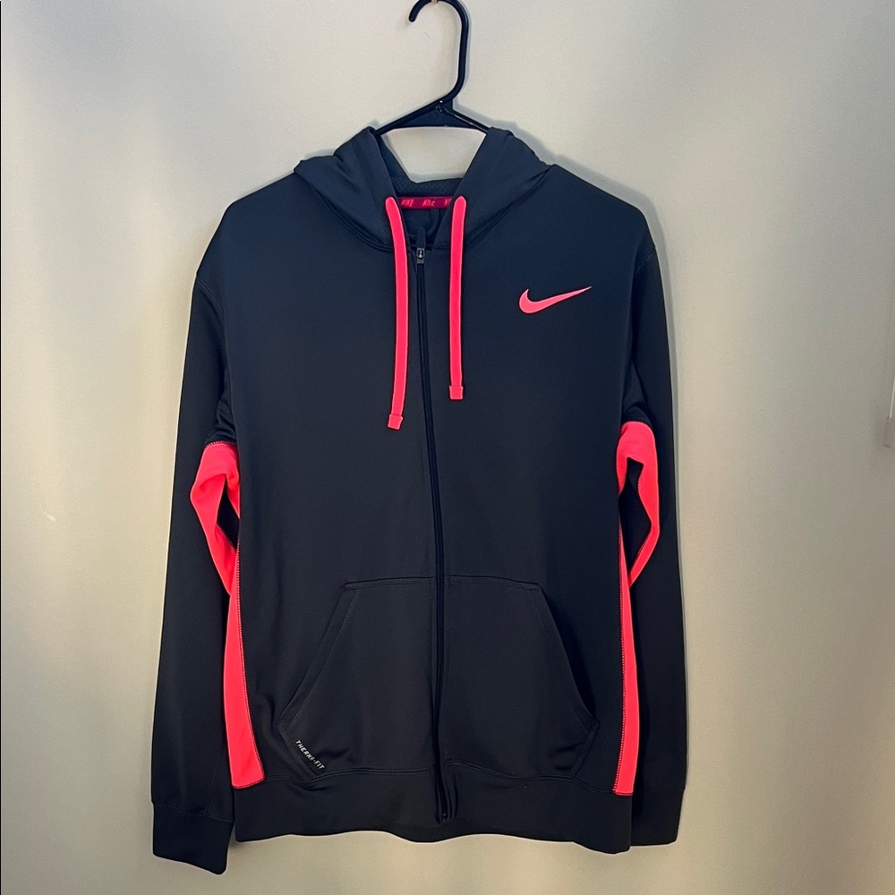 Nike Black Hoodie with Pink Highlights